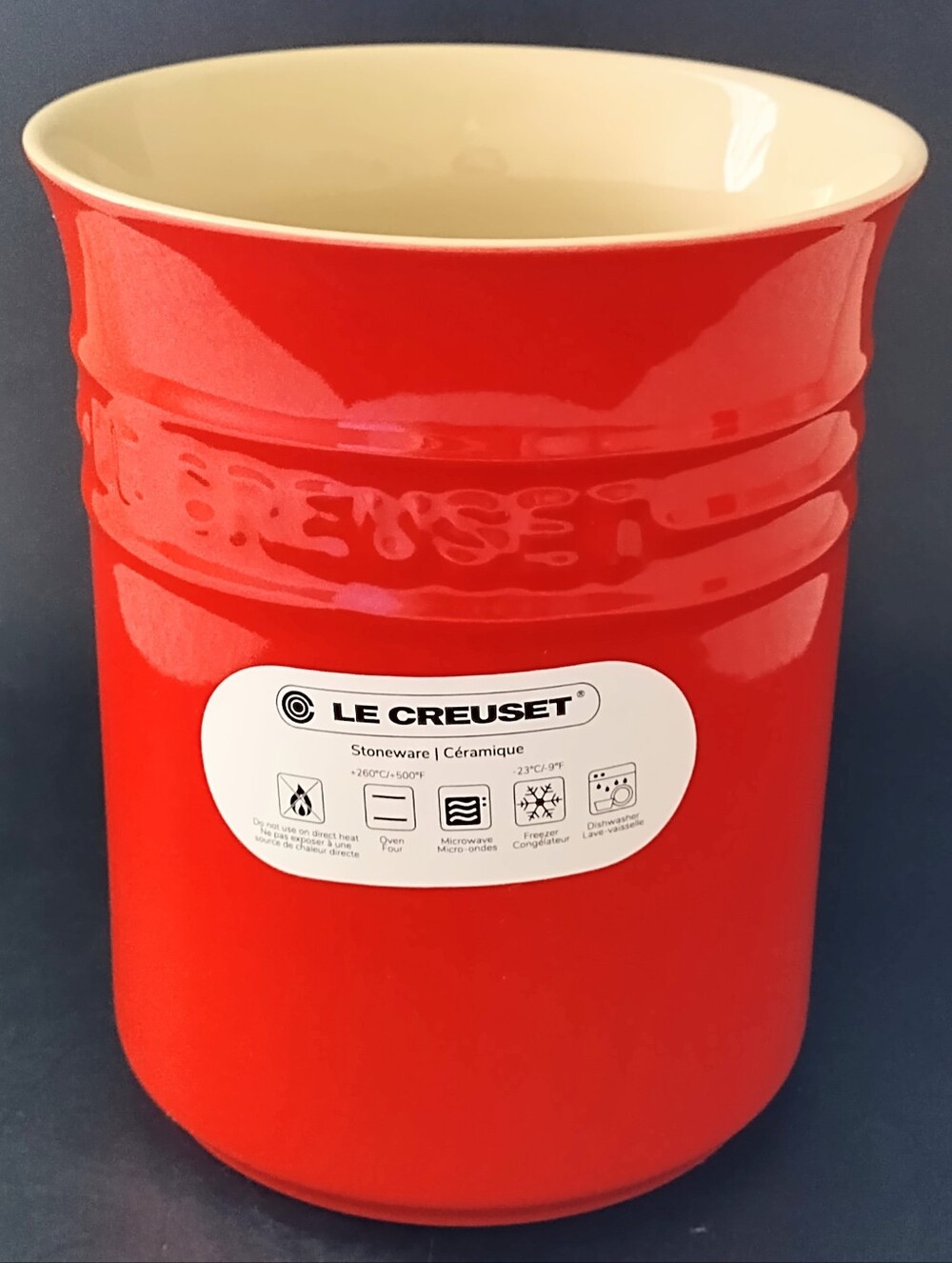 Le Creuset 1 Qt Utensil Holder Crock Small Carmin Cerise Cherry Red Carmine